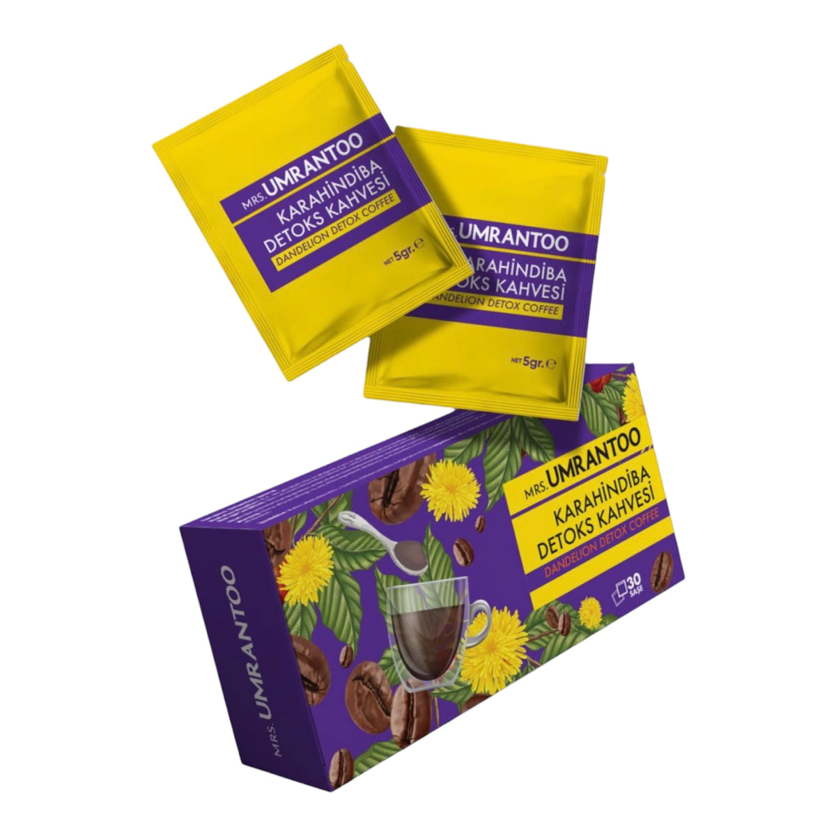 Mrs. Umrantoo Karahindiba Kahvesi – Paardenbloem Koffie met Collageen & L-Carnitine – 30 Sachets – 150 gr