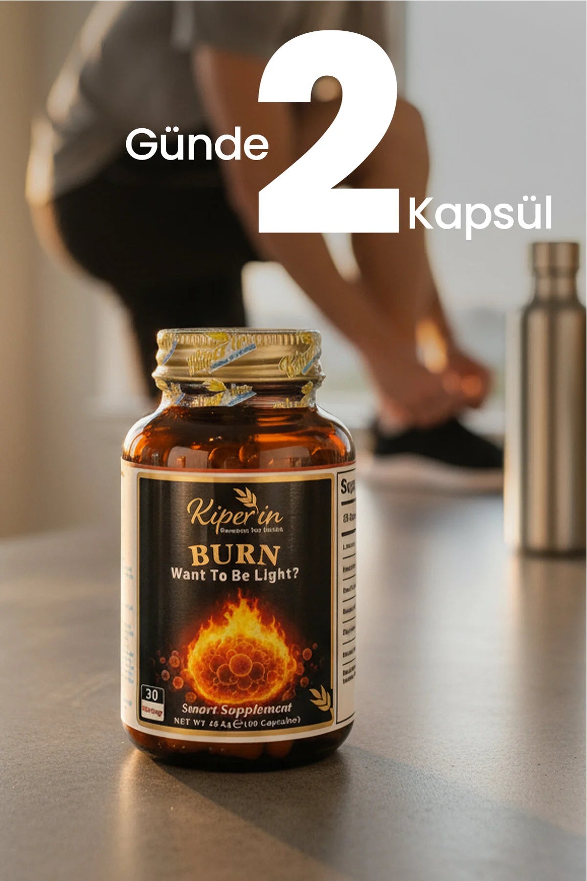 Kiperin Burn Fat Burner 60 Capsules | L-Carnitine, Green Coffee, Green Tea & Garcinia | Met Guarana en Gember Extract