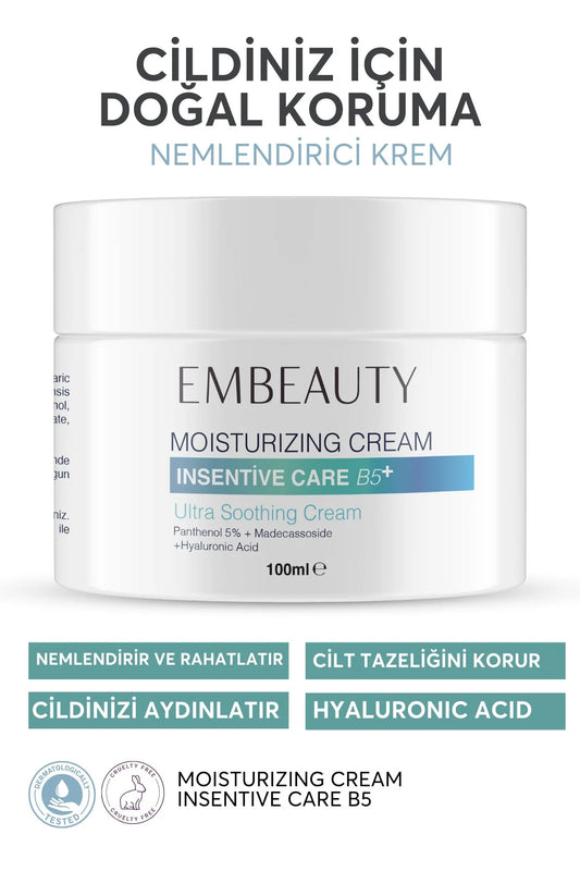 EMBEAUTY Moisturizing Cream B5+ 100 ml | Kalmerende Hydraterende Crème met 5% Panthenol & Hyaluronzuur
