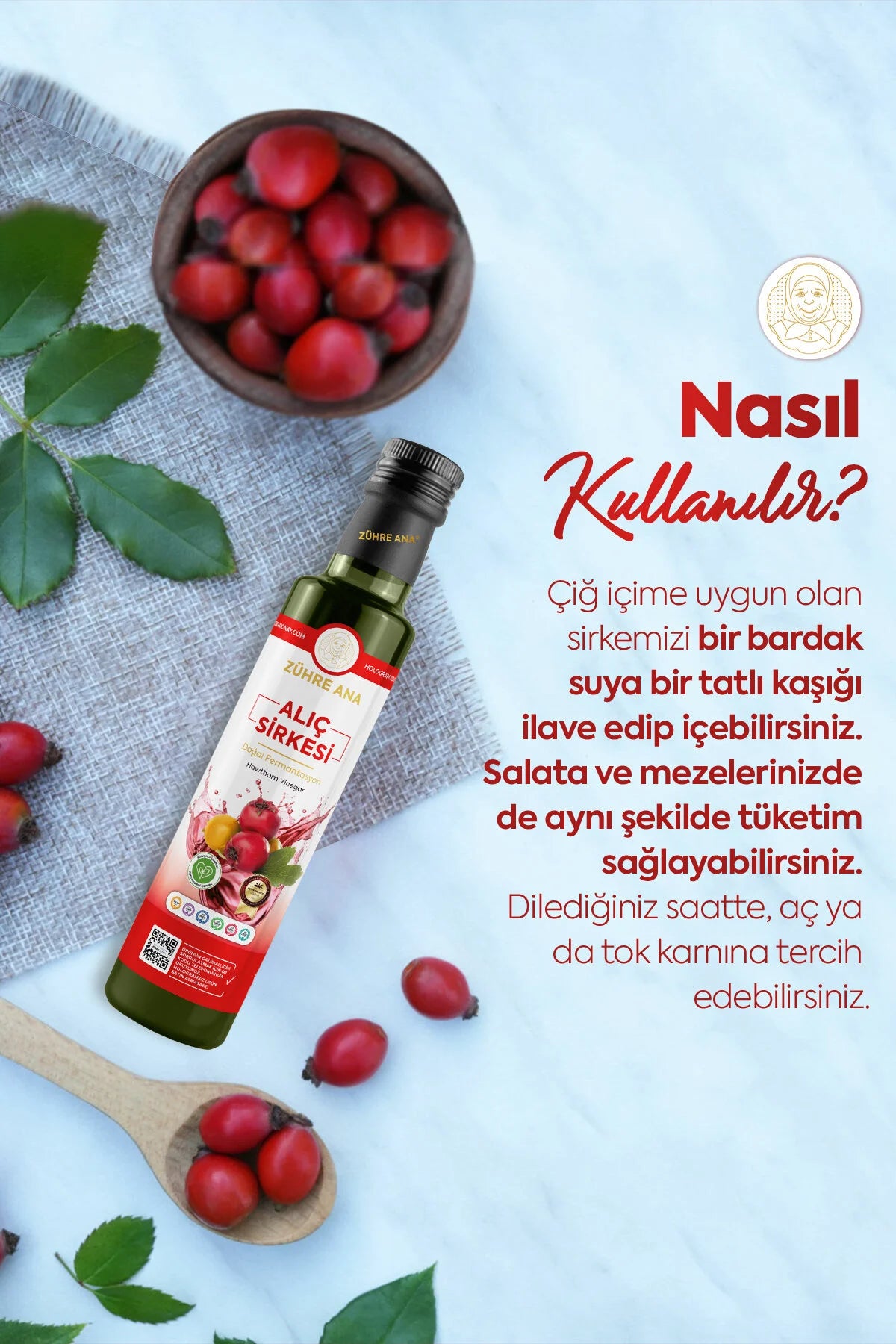 Zühre Ana Alıç Sirkesi MEIDOORNAZIJN 500 ml