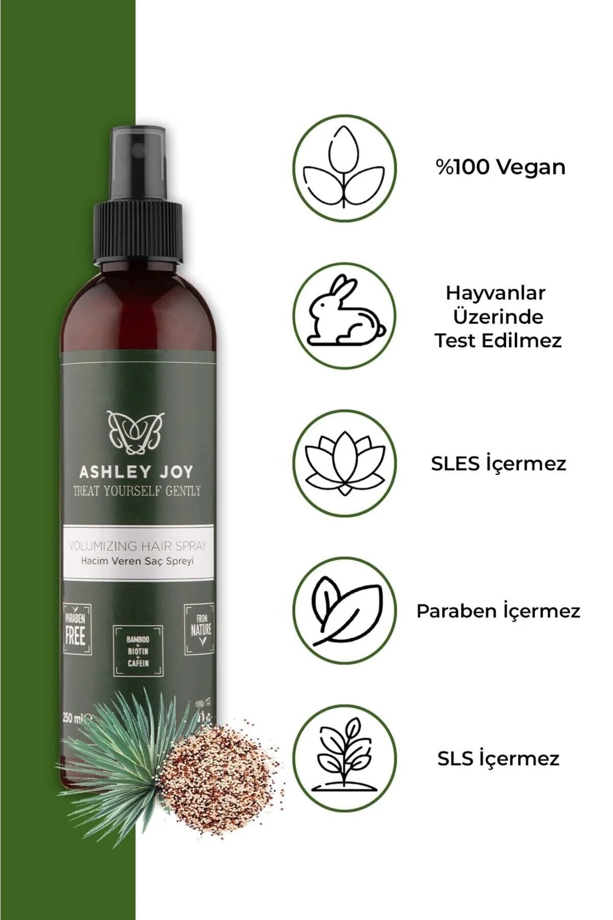 Ashley Joy Volumizing Hair Spray - Volumegevende Haarspray voor Fijne en Zwak Haar met Biotine - Cafeïne & Bamboe - 150 ml