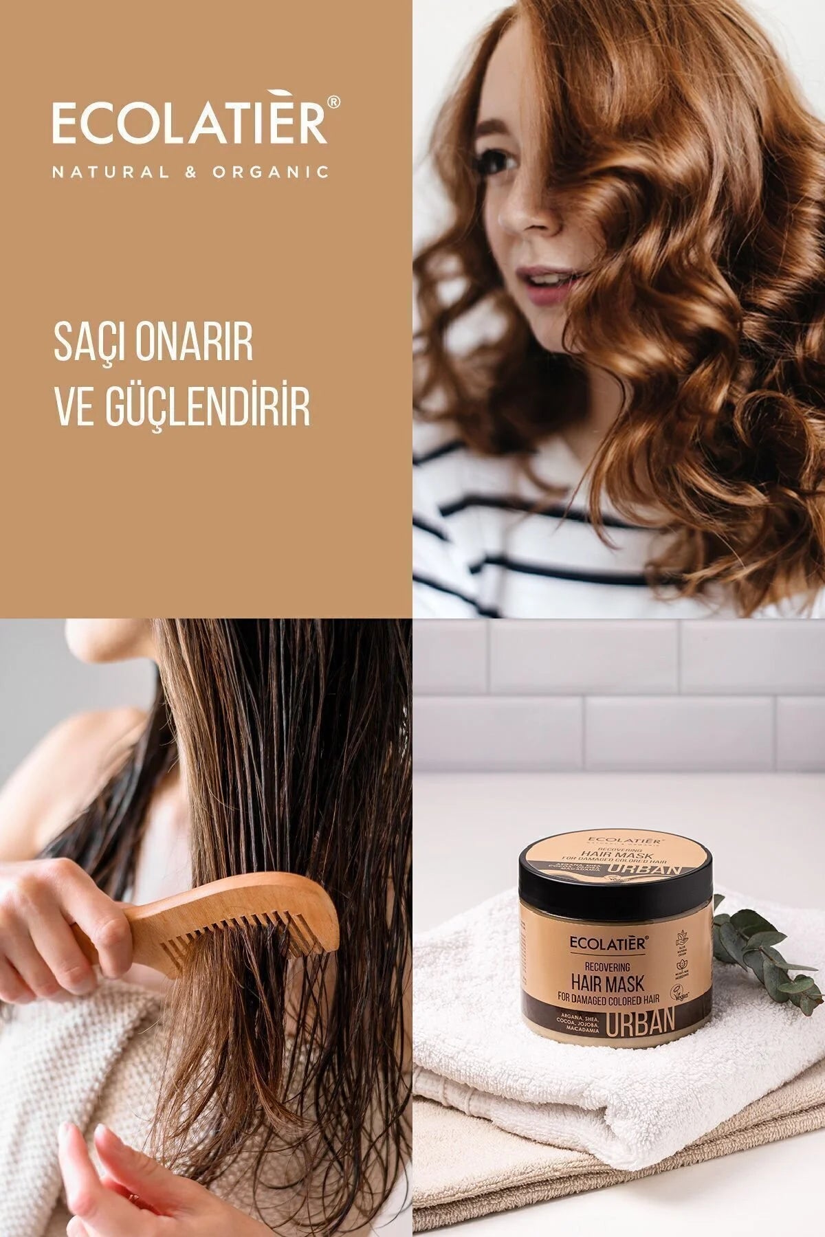 Ecolatier Urban Recovering Hair Mask 380 ml | Haarmasker voor Beschadigd en Gekleurd Haar