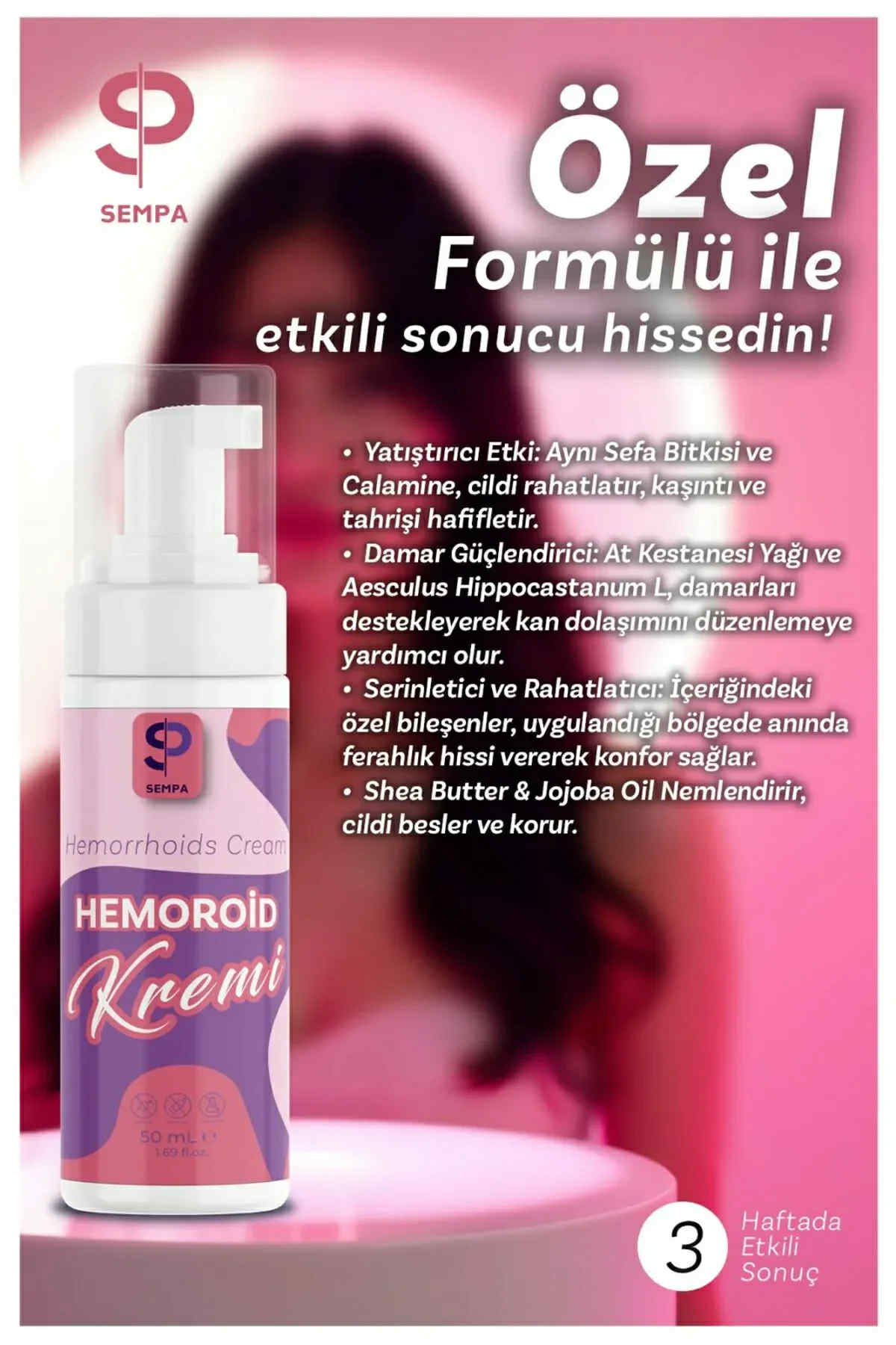 Sempa Hemorrhoids Cream (Hemoroid Kremi) - Verzachtende en ondersteunend Aambeiencrème met Natuurlijke Extracten - Kalmeert & Hydrateert de gevoelige huid - 50 ml