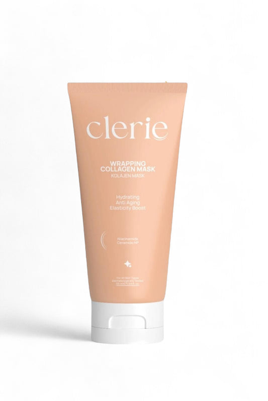 Clerie Wrapping Collagen Mask - Peel-Off Collageen Gezichtsmasker - Type 1 & 3 Collageen - Strakkere & elastische huid - Hydraterend - Poriënverstevigend & Anti-Aging bescherming met Hyaluronzuur - Niacinamide & Ceramide NP - Alle huidtypen -50 ml