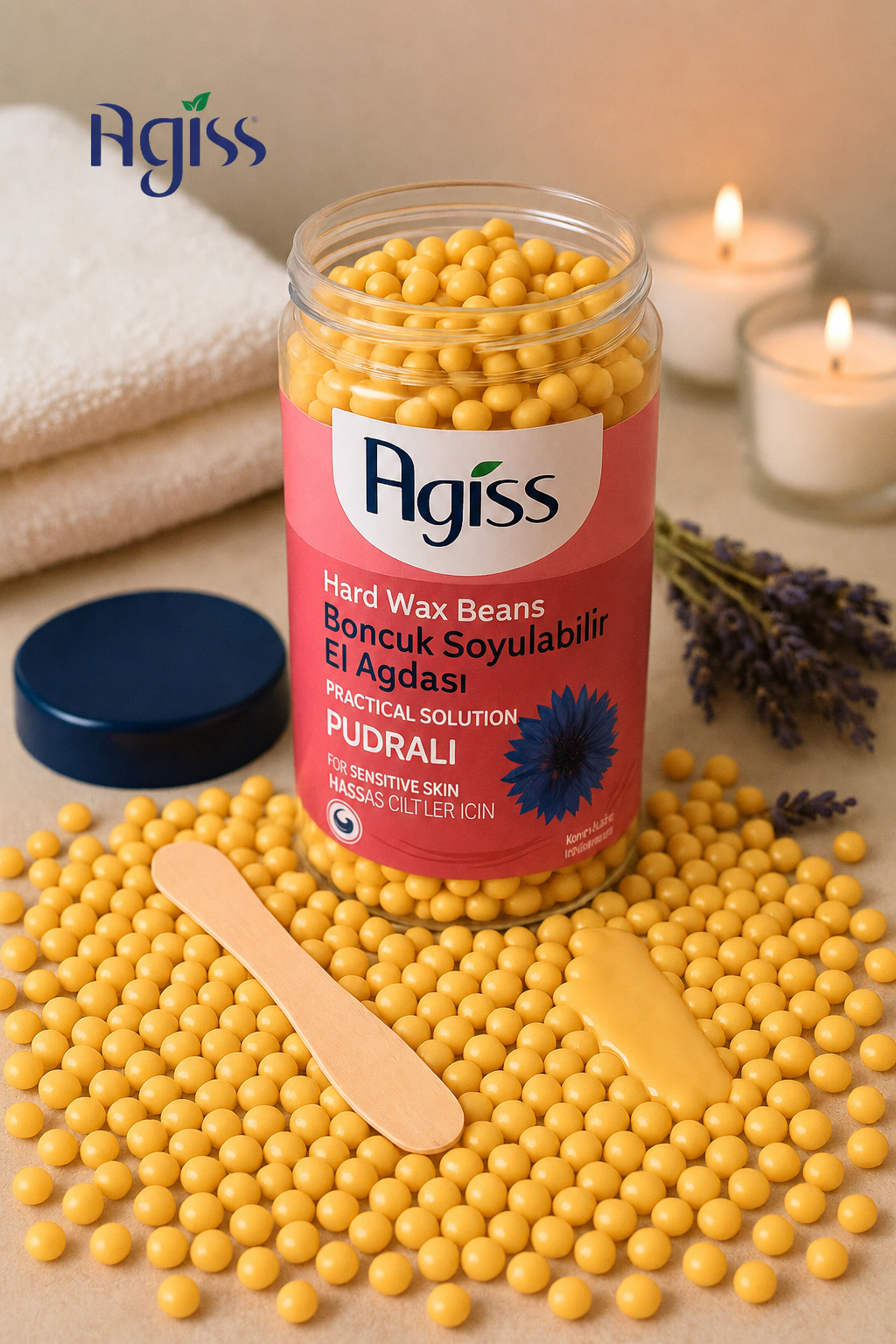 Agiss Hard Wax Beans Pot Set – Ontharingsset met Waxverwarmer + 220 g Harde Waxkorrels