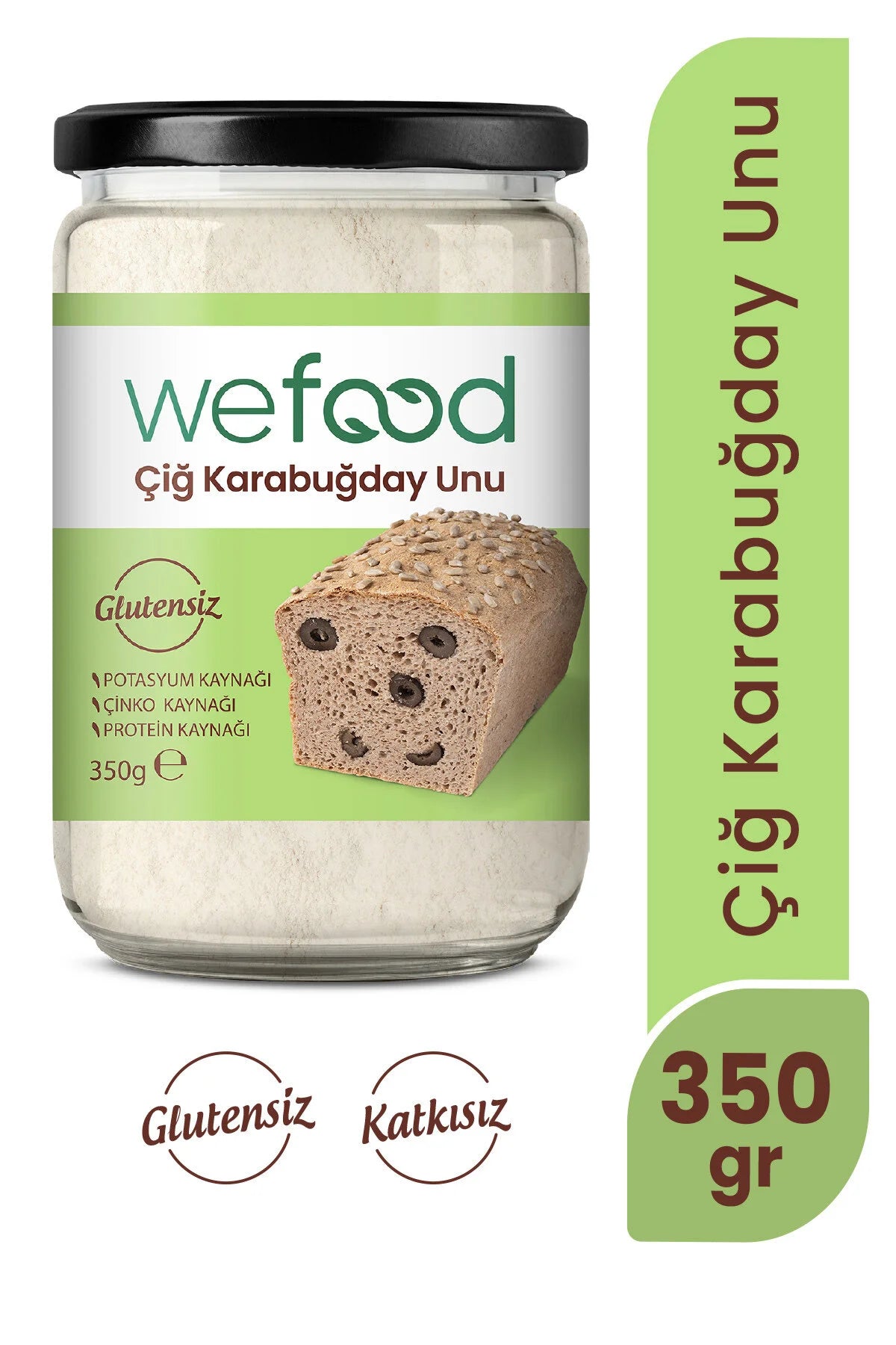 Wefood Boekweitmeel – 100% Rauwe Boekweit – Glutenvrij – Vezelrijk – Bron van Eiwitten, Kalium & Zink – 350 g