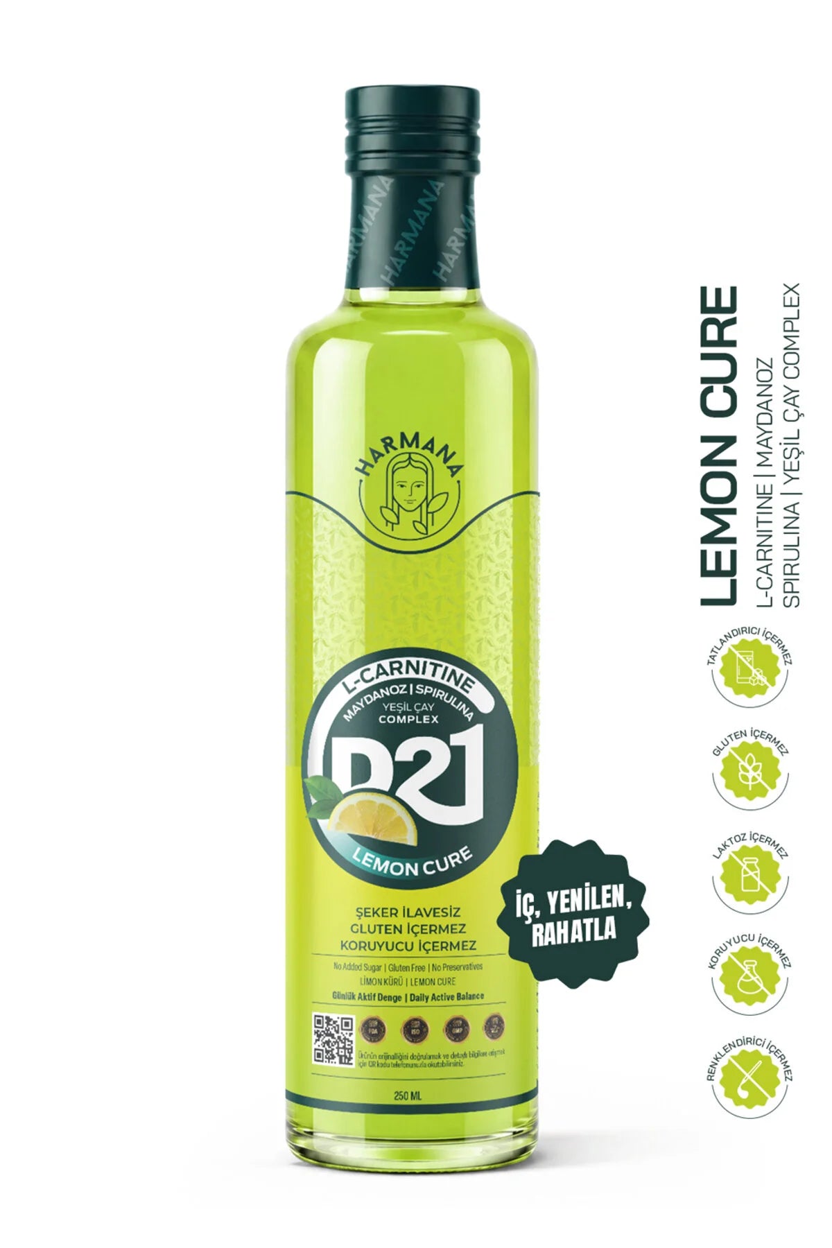 HARMANA D-21 Lemon Cure – L-Carnitine & Groene Thee Complex 250 ml