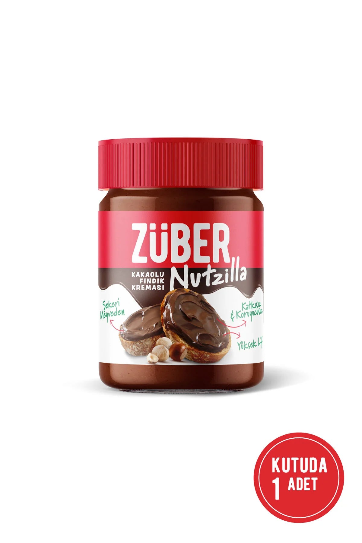 Züber Nutzilla Hazelnootpasta met Cacao – 36% Hazelnoten – Zonder Toegevoegde Suiker – Glutenvrij – Vezelrijk – 315 g