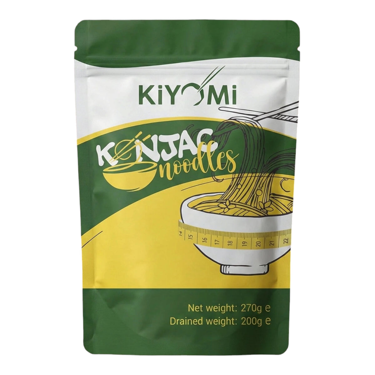 Kiyomi Konjac Noodles – Konjac Noedels – Slechts 6 kcal per 100 g – Koolhydraatvrij & Vetvrij – 200 g Uitlekgewicht