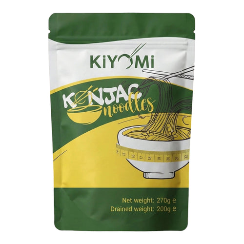 Kiyomi Konjac Noodles – Konjac Noedels – Slechts 6 kcal per 100 g – Koolhydraatvrij & Vetvrij – 200 g Uitlekgewicht