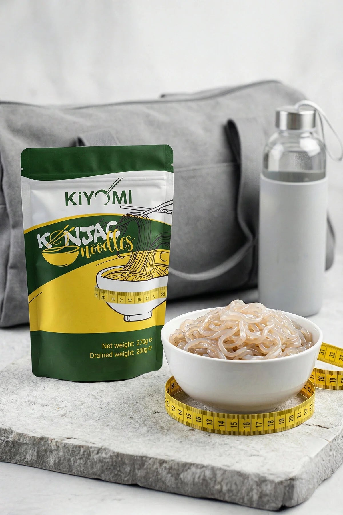 Kiyomi Konjac Noodles – Konjac Noedels – Slechts 6 kcal per 100 g – Koolhydraatvrij & Vetvrij – 200 g Uitlekgewicht