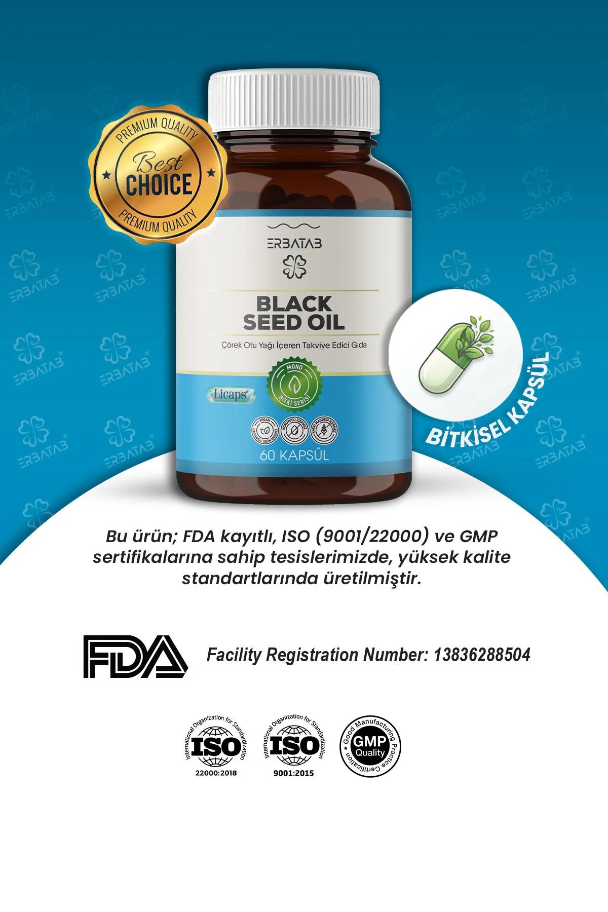 Erbatab Black Seed Oil Capsules 60 Softgels