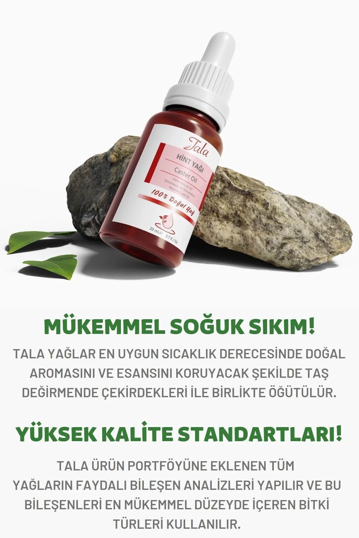 Tala Hint Yağı 20 ml | Soğuk Sıkım Hint Yağı | 100% Pure Castor Oil