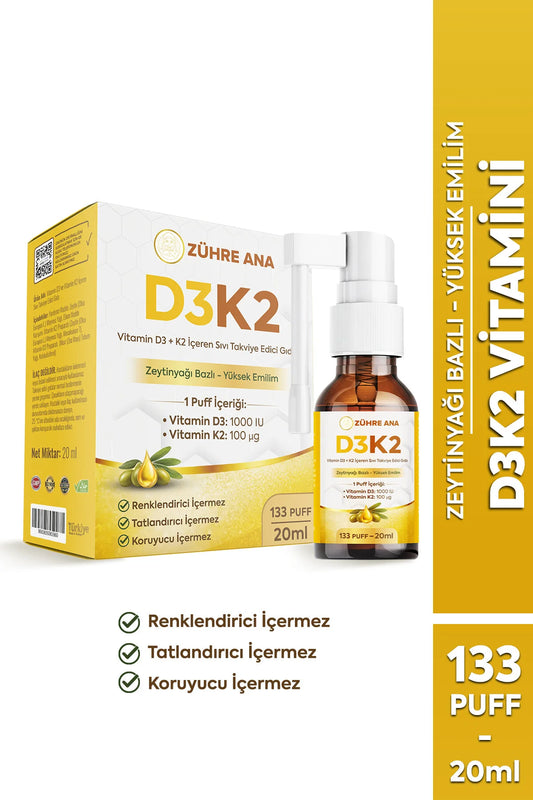 Zühre Ana Vitamine D3 + K2 Spray 20 ml