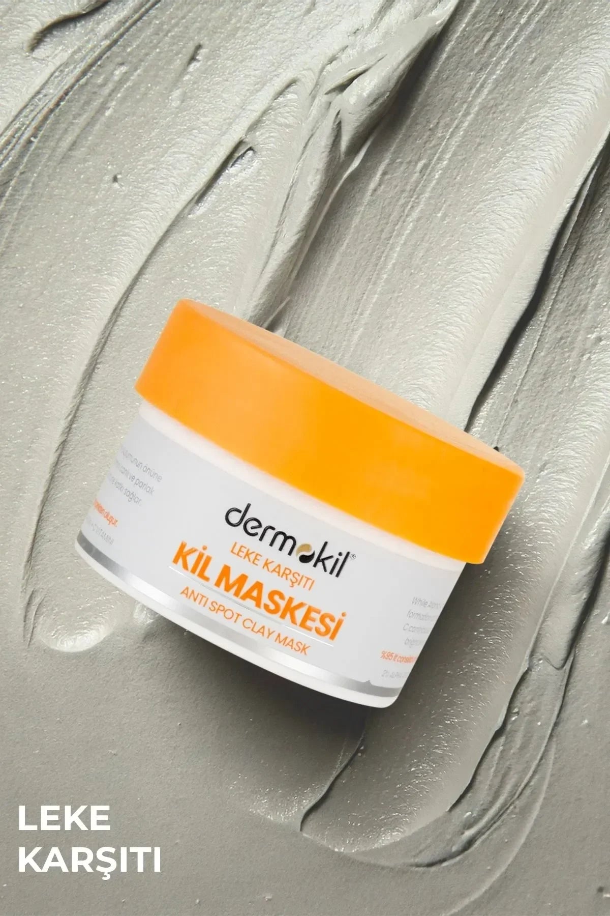 Dermokil Anti-Spot Clay Mask - 2% Alpha Arbutine + Vitamine C - Dermokil Anti-Vlek Kleimasker - Doffe & Oneffen huid verminderen - Helpt zonnevlekken + ouderdomsvlekken en acnelittekens elimineren - Verwijdert Mee-eters - Alle huidtypen - 50 ml