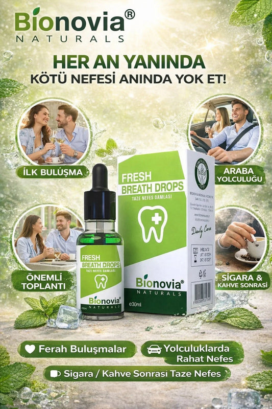 Bionovia Naturals Fresh Breath Drops Eucalyptus 30 ml | Alcoholvrije Mondverfrisser met Fluoride