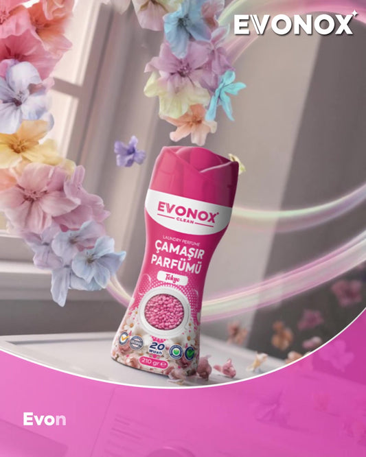 EVONOX Clean Tokyo Çamaşır Parfümü 210 gr – Tatlı Çiçek Kokulu In-Wash Scent Booster