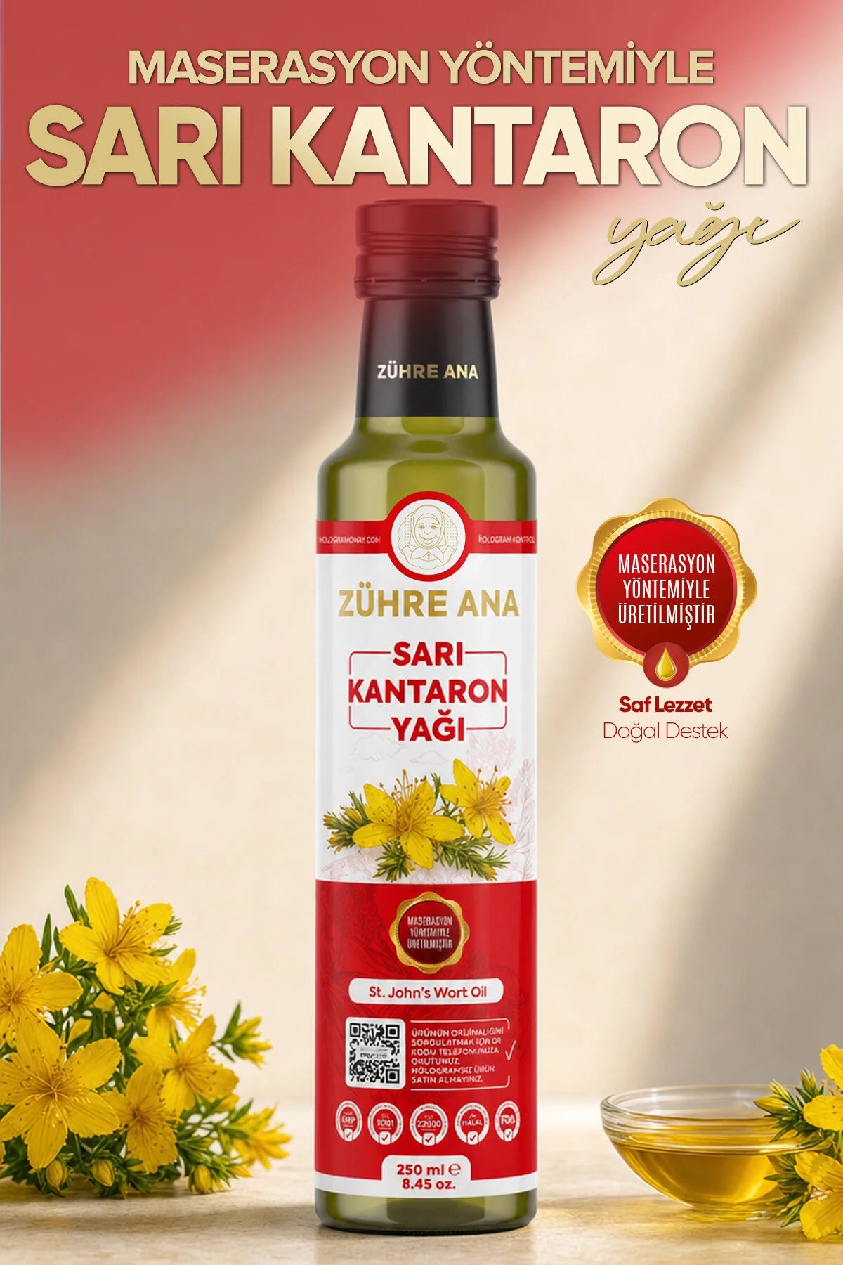 Zühre Ana Sint-Janskruidolie – St. John’s Wort Oil – Gemacereerde Kruidenolie – 250 ml