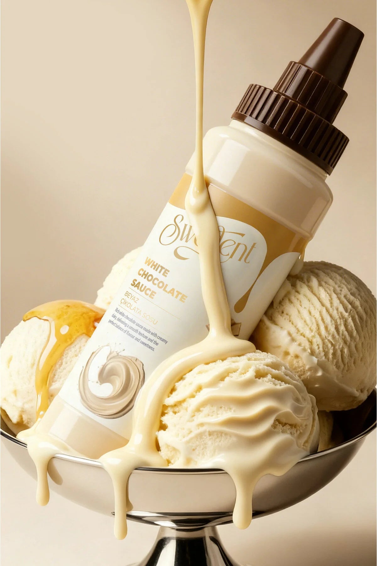 Swedent White Chocolate Sauce – Beyaz Çikolata Sosu – Gourmet – 300 g
