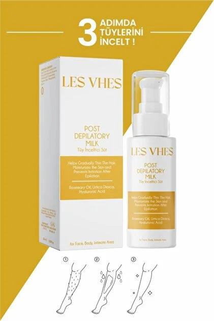 LES VHES Post Depilatory Milk 100 ml | Tüy İnceltici ve Nemlendirici Bakım Sütü | Epilasyon Sonrası Bakım