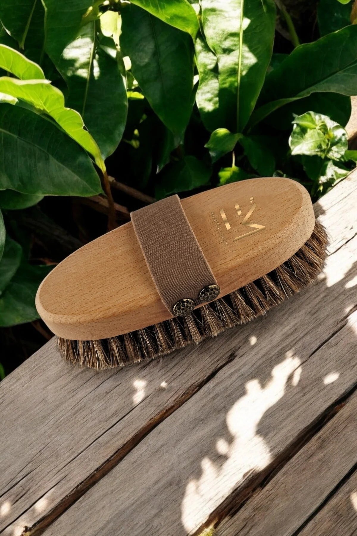AMANOS BEAUTY Body Brush – Anti Cellulite Dry Brushing Natural Horse Hair Brus