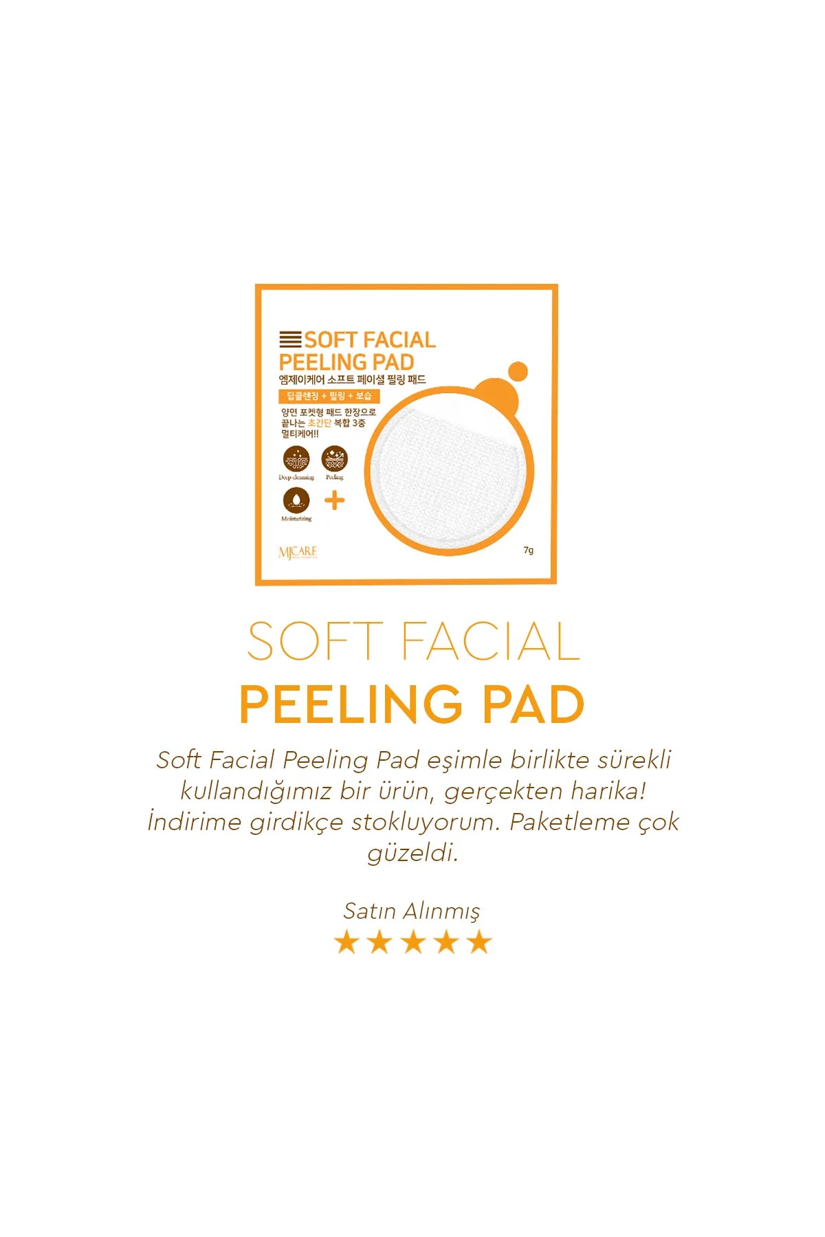 Mjcare Gezichtspeeling - Soft Facial Peeling Pad 3 stuks - Gezichtspeeling Pad Diepe reiniging (Deep cleansing) + Peeling + Hydratatie (Moisturizing) - Zachte gezichtspeelingpad met dubbelzijdig ontwerp - Alle huidtypen