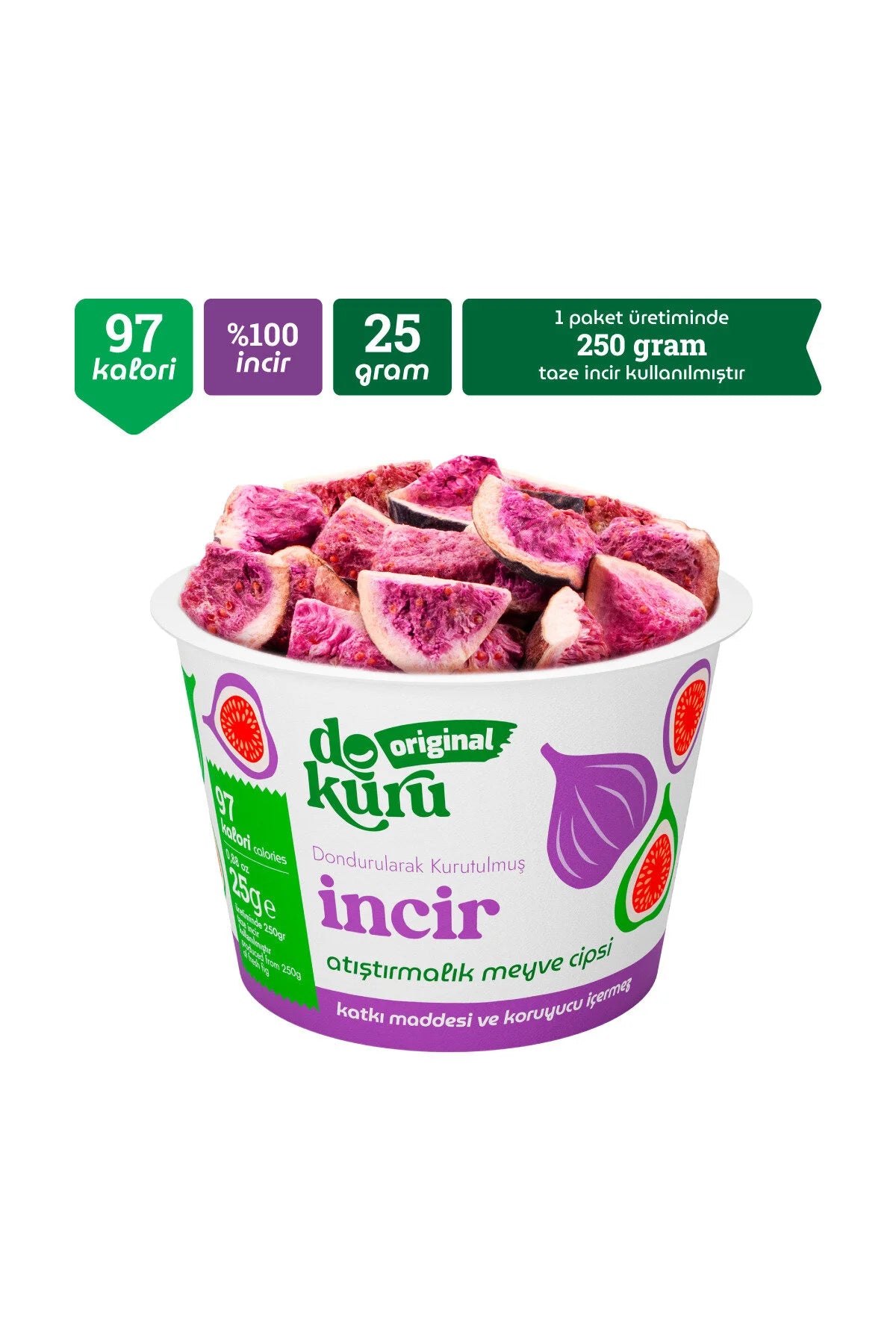 Dokuru Original Freeze Dried Incir | Gevriesdroogde Vijgen Snack 25 g