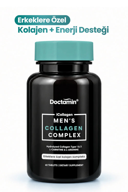 Doctamin iCollagen Men's Collagen Complex – Collageen Type 1 & 3 met Vitamine C, L-Carnitine, L-Arginine, Zink & Biotine – Voor Mannen – 60 Tabletten