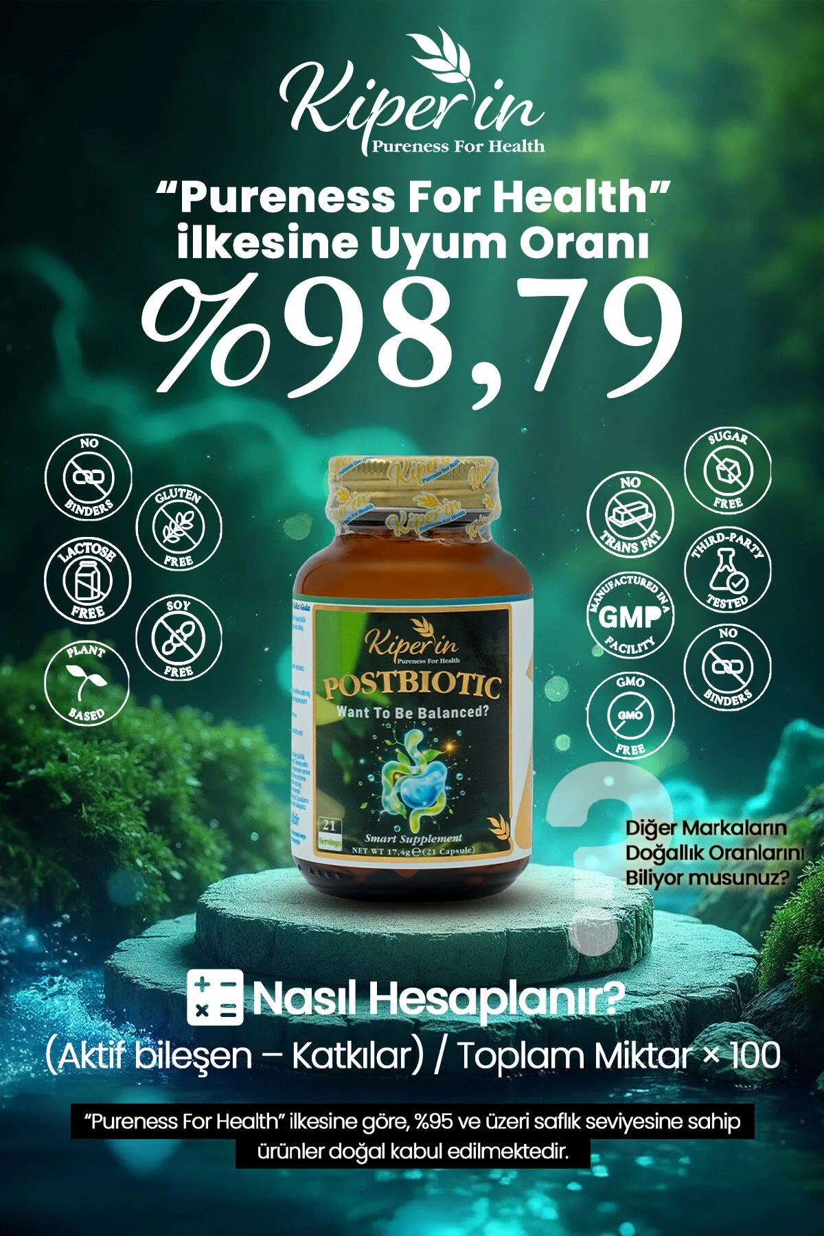 Kiperin Postbiotic 21 Capsules | Lactobacillus Rhamnosus & Lactobacillus Plantarum | 10 Miljard Postbiotische Micro-organismen per Dag