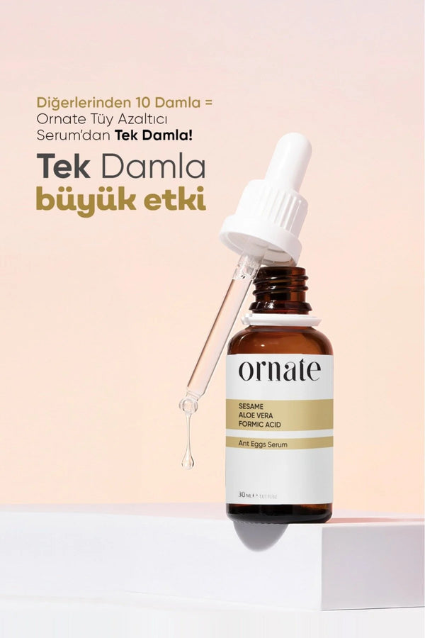 ORNATE Ant Egg Oil Ontharings- en HaarVerminderend MierenEieren Serum 30 ml Mierenzuur Aloë vera Kokos Olie & Sesam Olie
