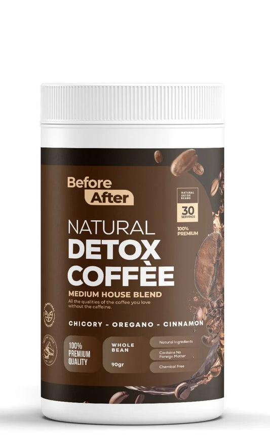 BeforeAfter Coffee Natuurlijke Detox Koffie – Verrijkt met Volle Koffie & L-Carnitine & Dandelion Effectief (Karahindiba) - 100% Premiumkwaliteit - Zonder Caffeïne - 30 dagen gebruik - 90 gr