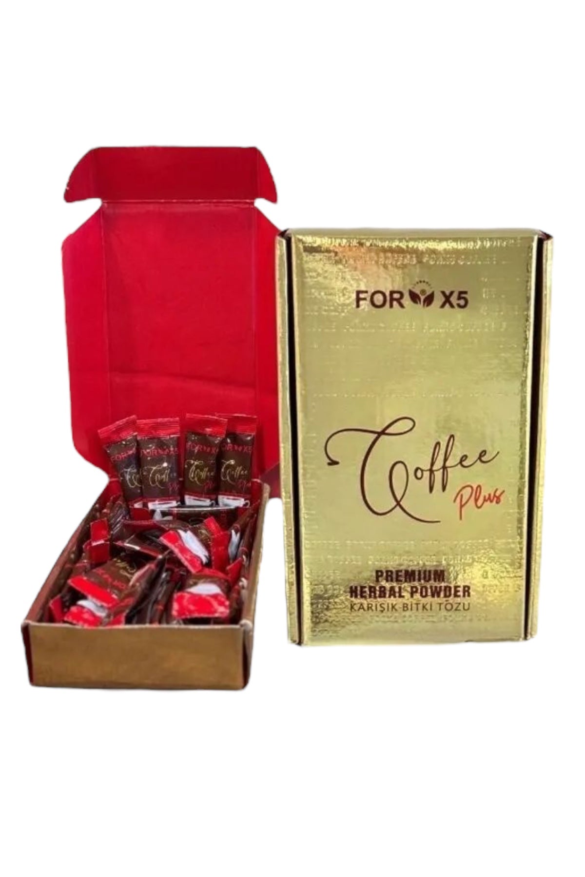 New FORX5 PLUS Coffee Kahve Detox Arabische Afslank Koffie - De populaire content van FORX5 is nu 100% krachtiger en effectiever + zuiniger! - 1 doos van 30 zakjes
