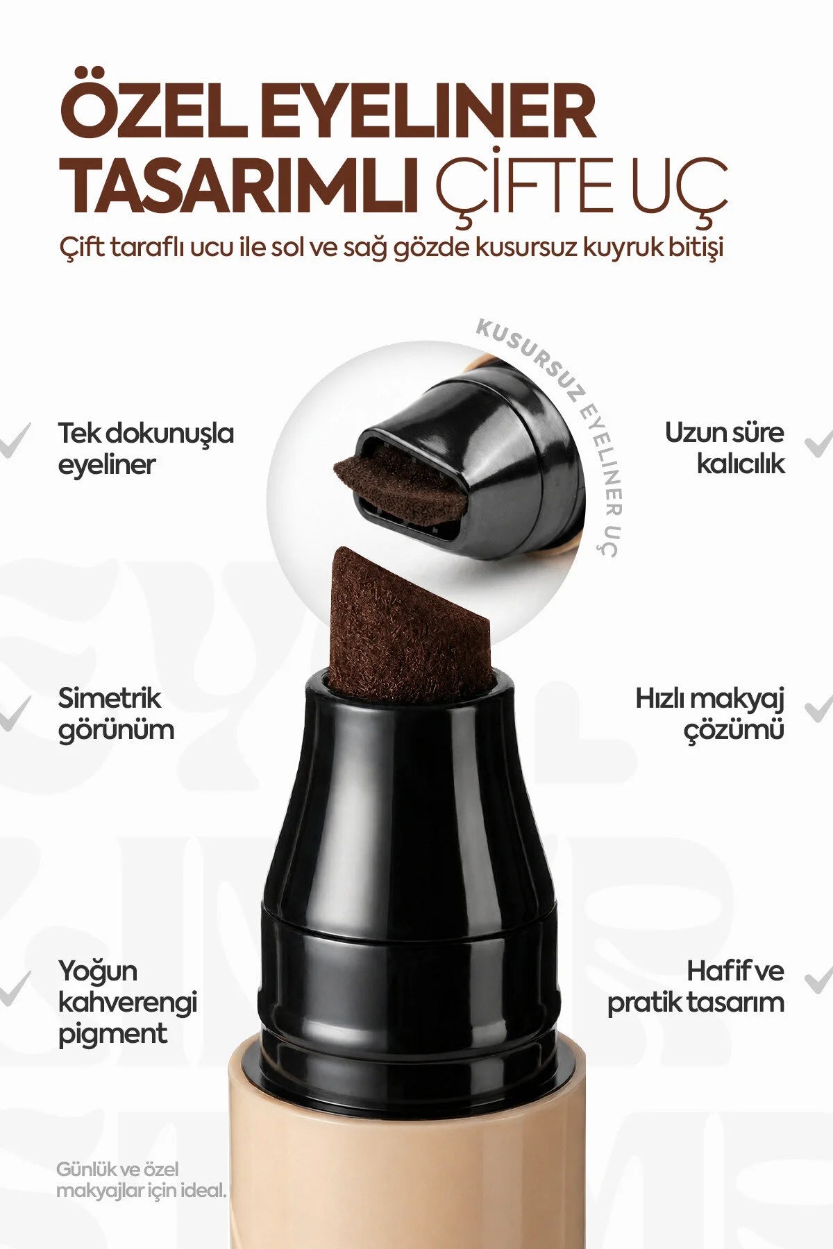Inowia by Yuza Beauty Eyeliner Stamp – Waterproof Dual Stamp – Intense Brown / Kahverengi
