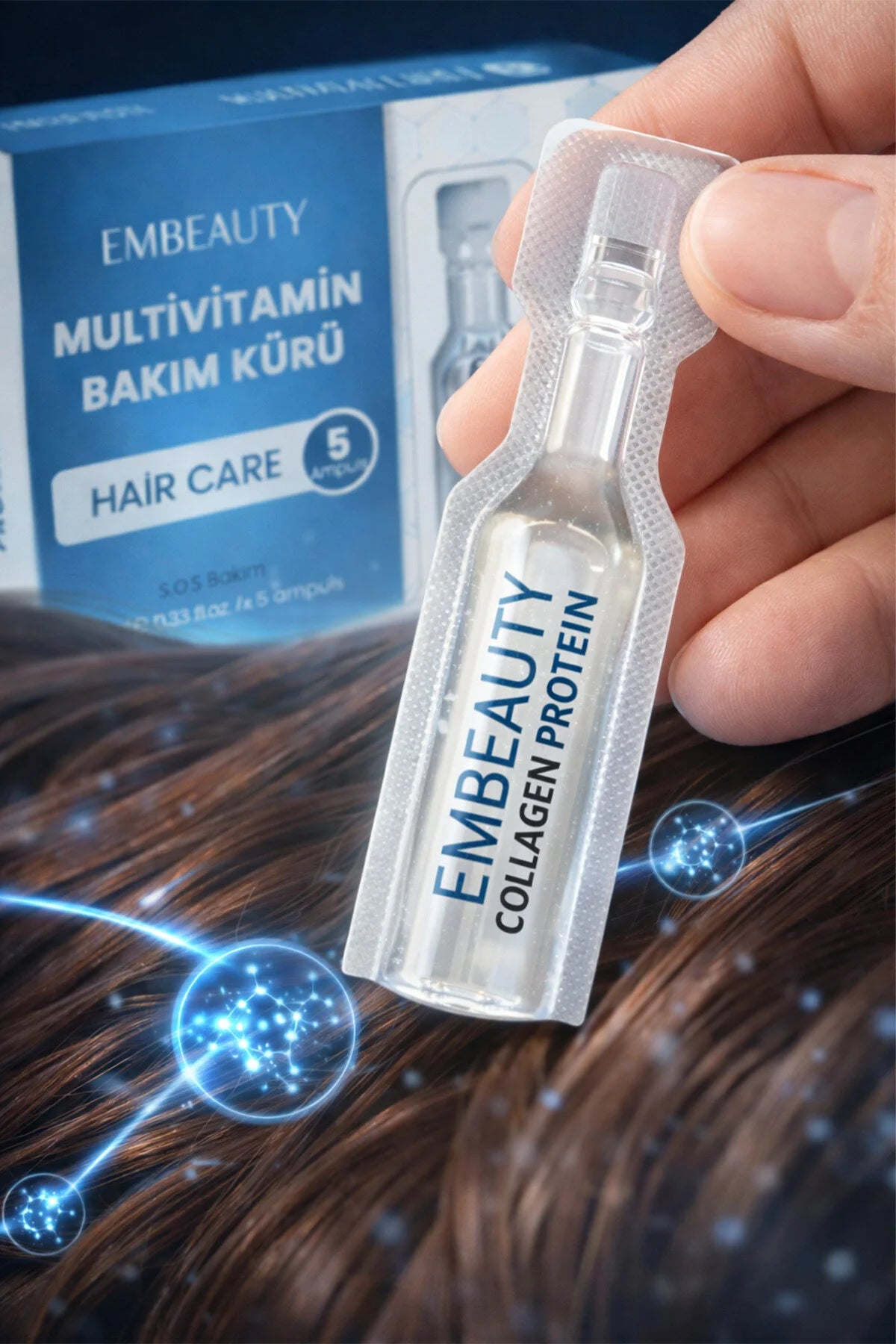 Embeauty Multivitamin Haarverzorgingskuur Ampullen – Collageen & Proteïne Haarherstel 5x10 ml