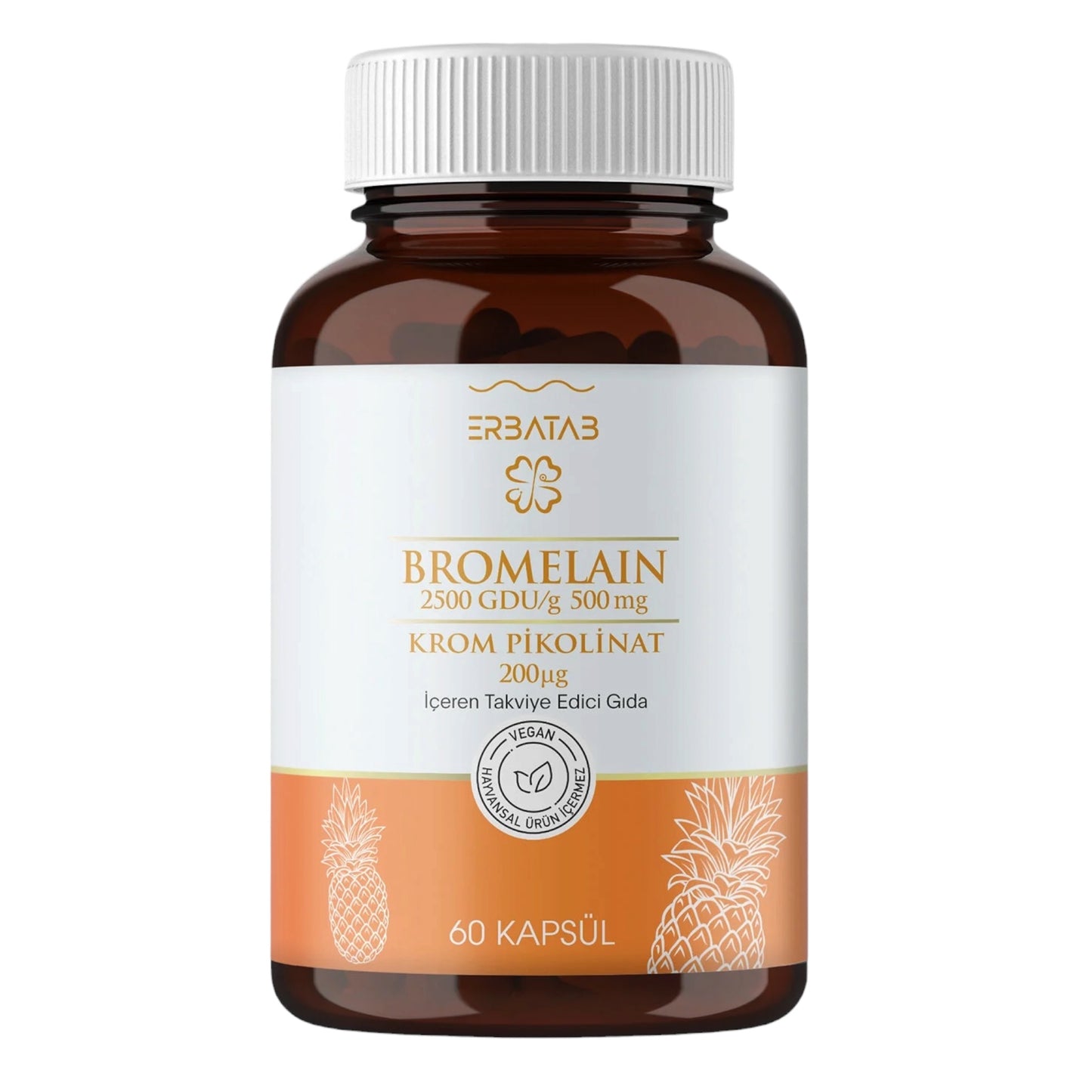 Erbatab Bromelain 500 mg + Chromium 200 mcg Vegan Capsules