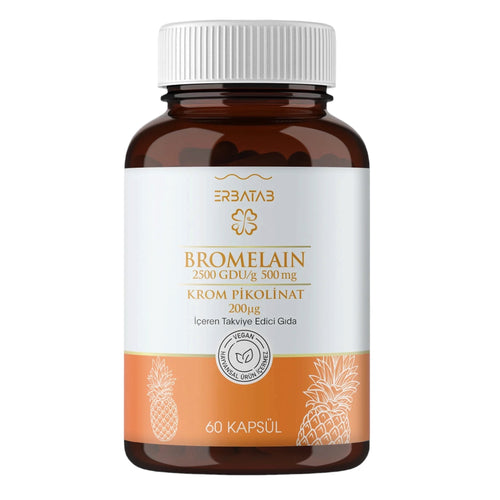 Erbatab Bromelain 500 mg + Chromium 200 mcg Vegan Capsules
