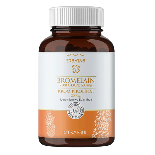 Erbatab Bromelain 500 mg + Chromium 200 mcg Vegan Capsules
