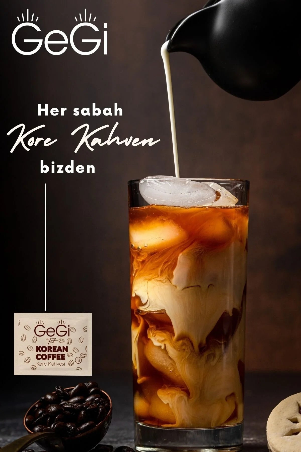 GeGi Fit Korean Coffee – Cichoreikoffie met Lijnzaad, Johannesbrood, Maïszijde, Kersensteel & Rozemarijn – 30 Sachets x 3 g – 90 g