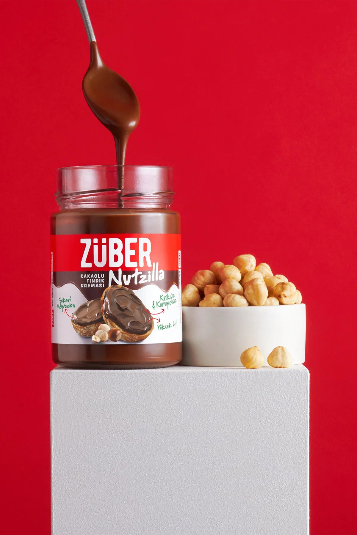 Züber Nutzilla Hazelnootpasta met Cacao – 36% Hazelnoten – Zonder Toegevoegde Suiker – Glutenvrij – Vezelrijk – 315 g
