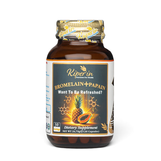 Kiperin Bromelain + Papain – Bromelaïne 500 mg & Papaïne 200 mg – 2500 GDU – Voedingssupplement – 30 Capsules