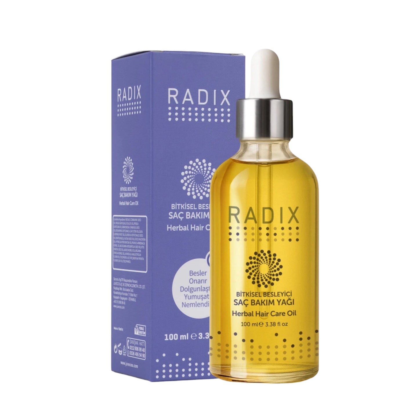 Radix Herbal Hair Care Oil 100 ml – 17 Plantaardige Oliën – Voedende Haar- & Hoofdhuidolie