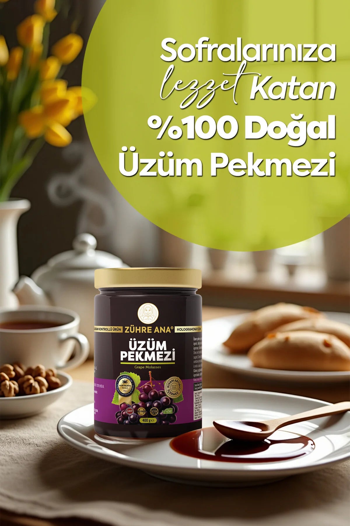 Zühre Ana Üzüm Pekmezi 400 g | 100% Druivenmelasse Zonder Toegevoegde Suiker