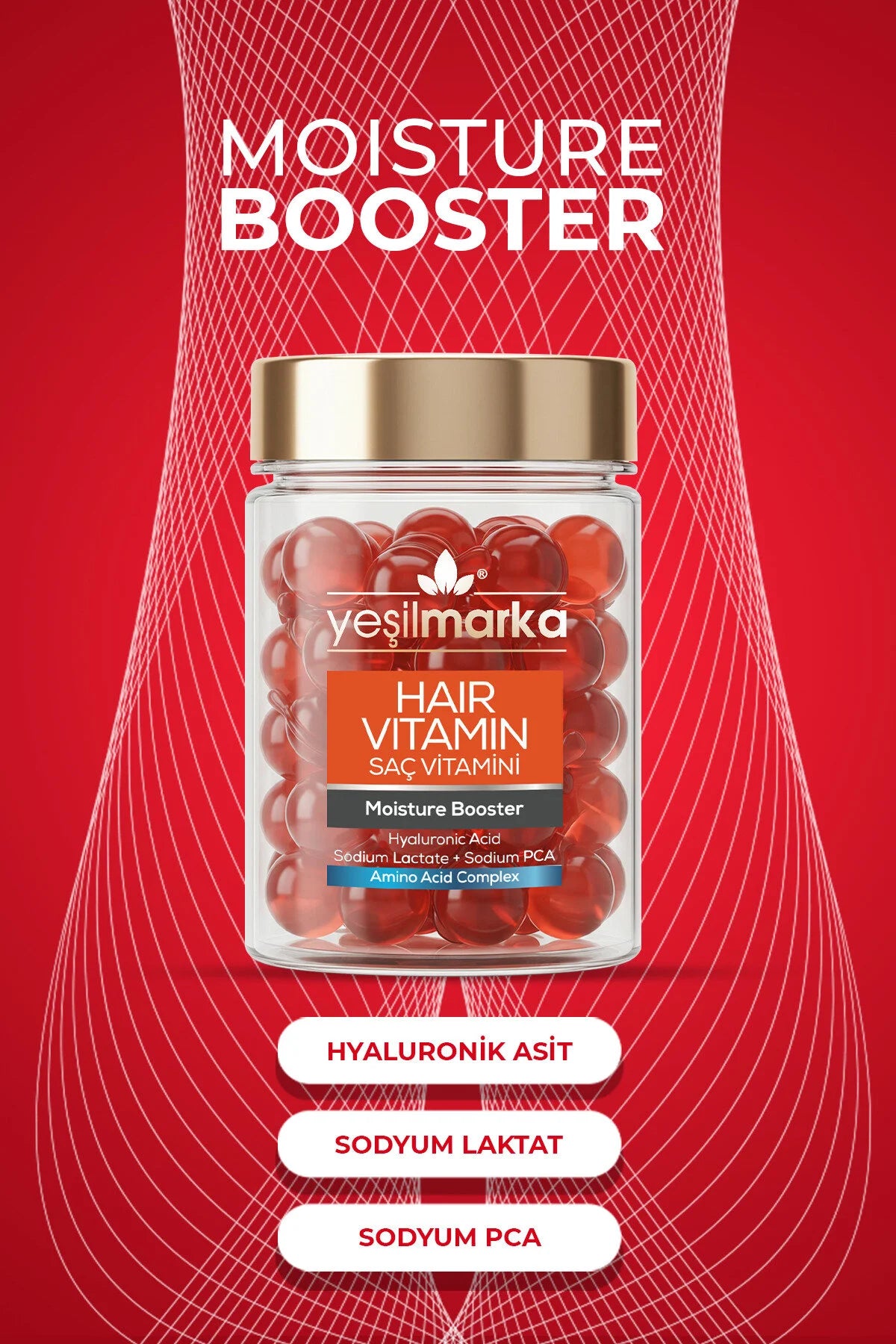 Yeşilmarka Hair Vitamin Capsules – Moisture Booster Hair Care 30 Capsules