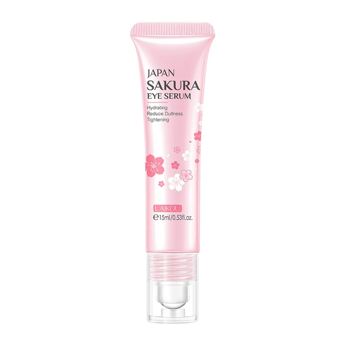 LAIKOU Japan Sakura Eye Serum - Oogserum voor donkere kringen - Oogroller voor droge ogen - Serum voor zware wallen onder de ogen 15ml