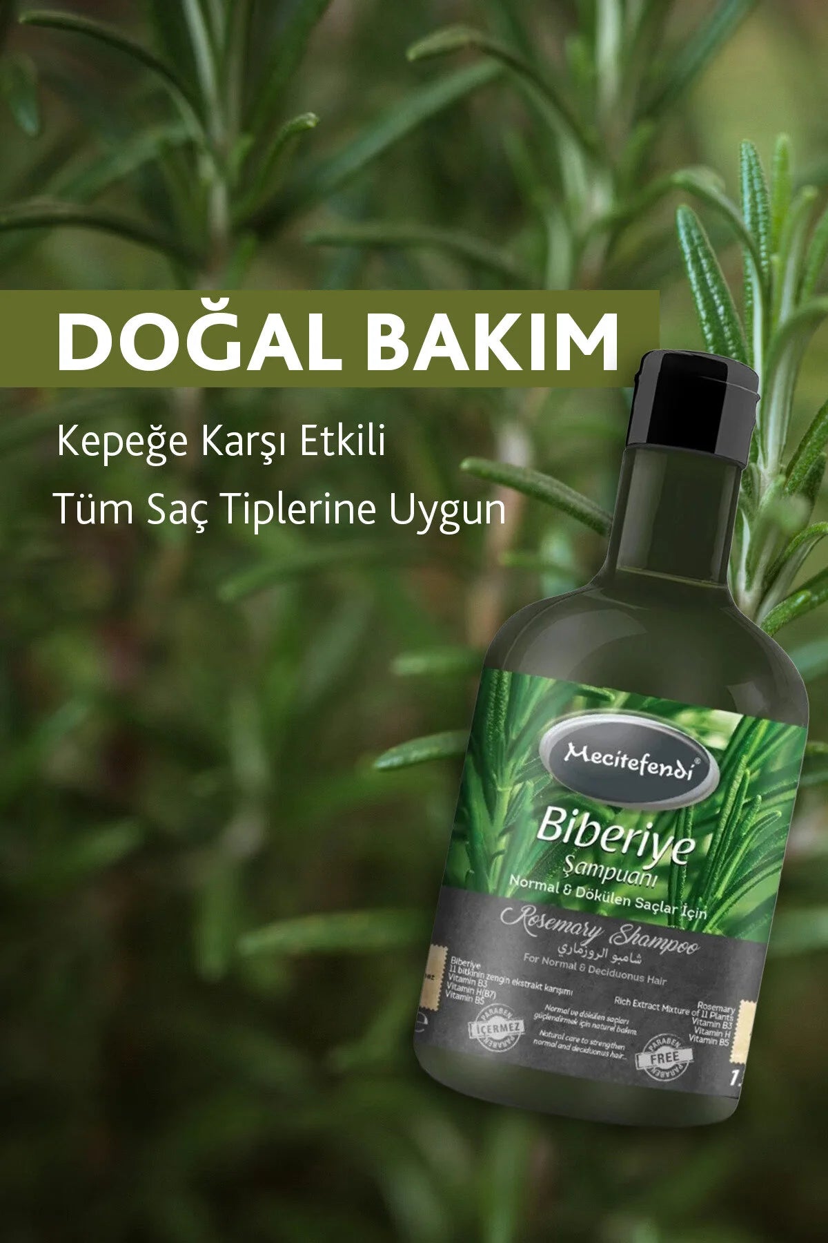 Mecitefendi Rosemary Shampoo – Anti Hair Loss Natural Herbal Shampoo