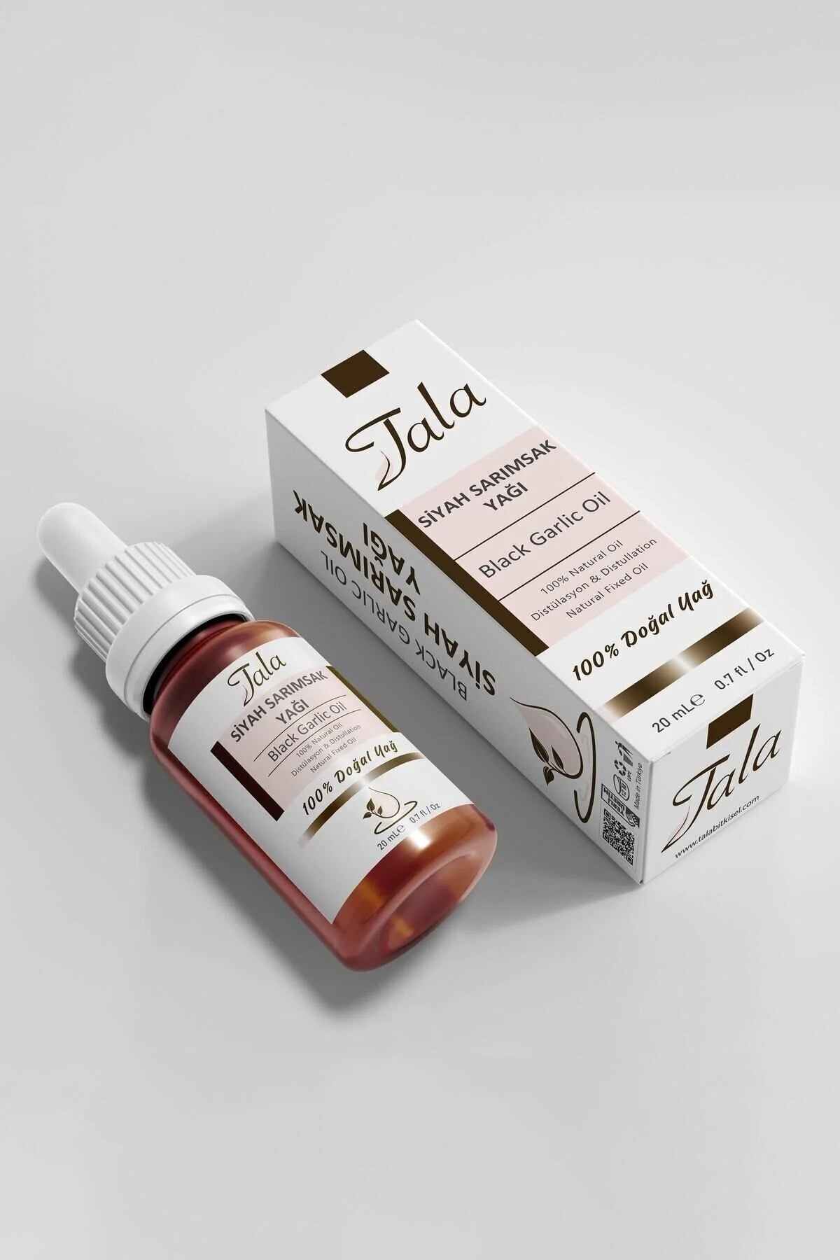 Tala Zwarte Knoflookolie – Black Garlic Oil – 100% Natuurlijke Olie – Koudgeperst – Voor Haar & Huid – 20 ml