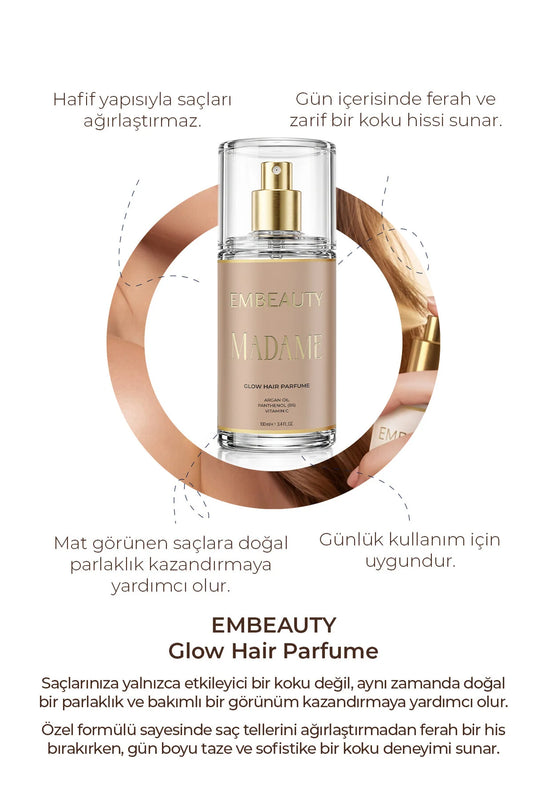 Embeauty Madame Glow Hair Parfume 100 ml – Haarparfum met Arganolie, Panthenol & Vitamine C