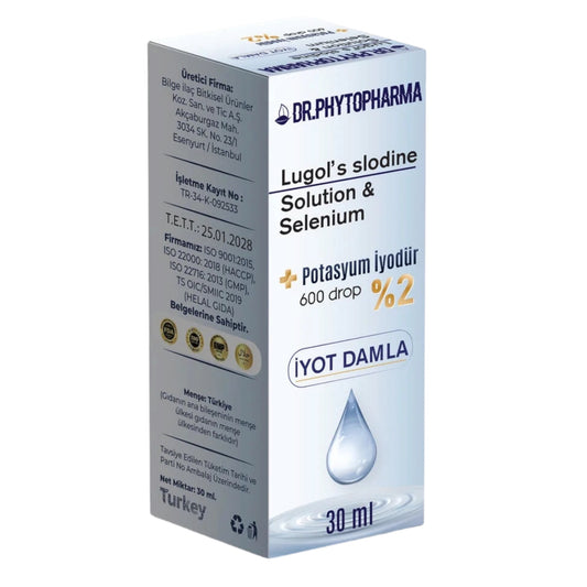 Dr. Phytopharma Jodium en Selenium Druppels - Vloeibaar Voedingssupplement - Kaliumjodide & Natriumseleniet - 600 druppels - 30 ml
