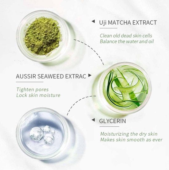 Laikou - Matcha Gezichtsscrub Exfoliërende Gel - Natuurlijke exfoliërende reiniger - Hydraterende lichaamsscrub - Diepe reiniging voor een droge huid - Mee-eters & acne-gezichtspeelinggel - Voor Alle Huidtypen - 60 g
