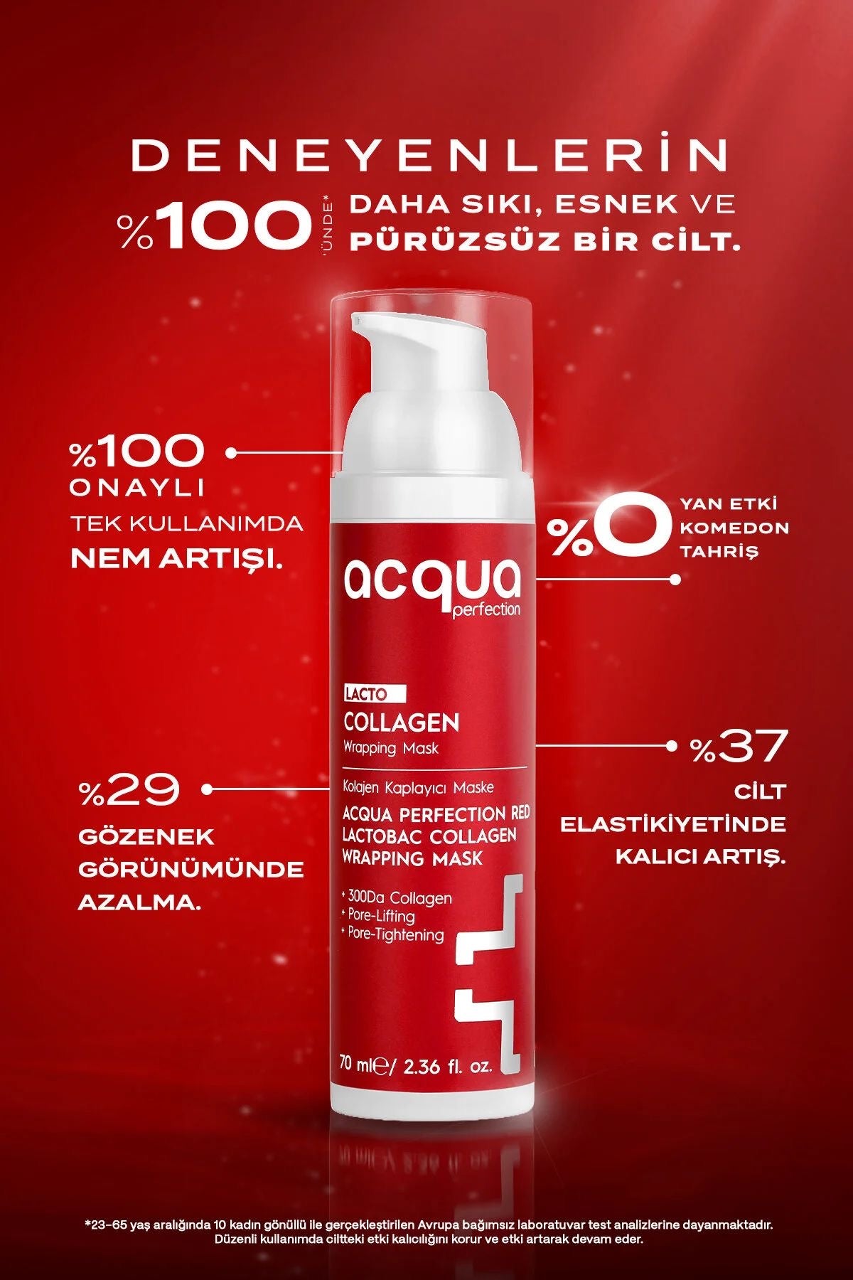 Acqua Perfection Red Lacto Collagen Wrapping Mask - Afpelbaar Collageenmasker - Gezichtmasker - 300Da Collagen - Peel-off masker - Poriënverfijnend & Verstevigend - Alle huidtypen - 70 ml